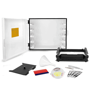 Image that shows the PRO 30 Accessory Package, which includes a UV-light proof container, extra reservoirs, and more