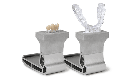 Image shows two Rapid Print Kit with a printed Bridge and Splint