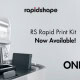 Close-up of the RS Rapid Print Kit Buil platform with 3d printed splint