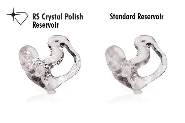 PR0 20 comparison Eight clear dental splints printed on the PRO 20’s build platform using RS Crystal Polish