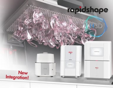 Rapid Shape & H3D Integration showing 3D printed hearing aid parts